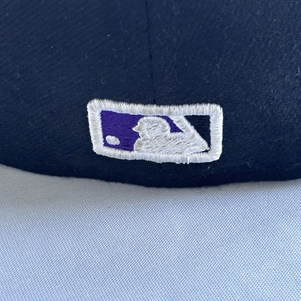 Colorado Rockies New Era 59FIFTY Fitted Hat Black Purple Size 7 1/2 MLB On-Field